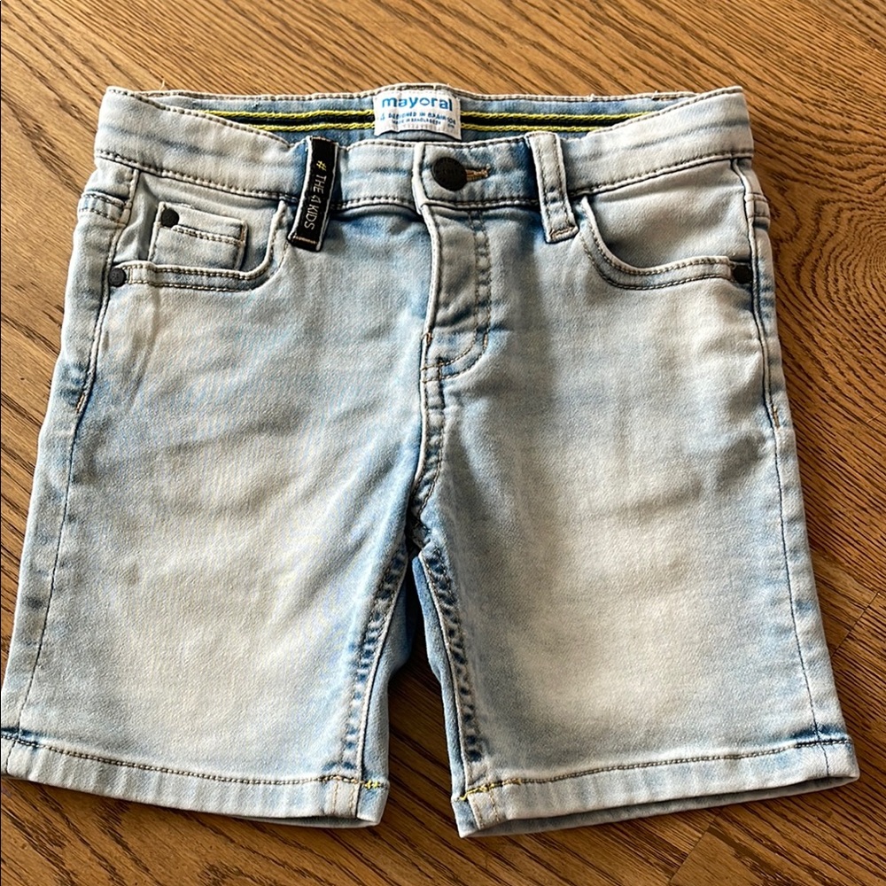 Mayoral Faded Blue Denim Shorts